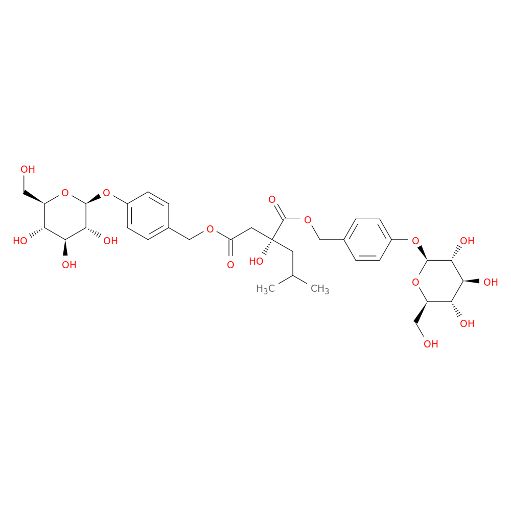 Bis(4-(((2S,3R,4S,5S,6R)-3,4,5-trihydroxy-6-(hydroxymethyl)tetrahydro-2H-pyran-2-yl)oxy)benzyl) (R)-2-hydroxy-2-isobutylsuccinate