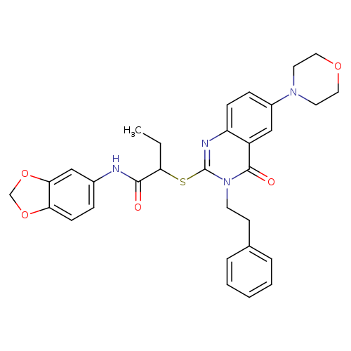 N-(2H-1,3-benzodioxol-5-yl)-2-{[6-(morpholin-4-yl)-4-oxo-3-(2-phenylethyl)-3,4-dihydroquinazolin-2-yl]sulfanyl}butanamide