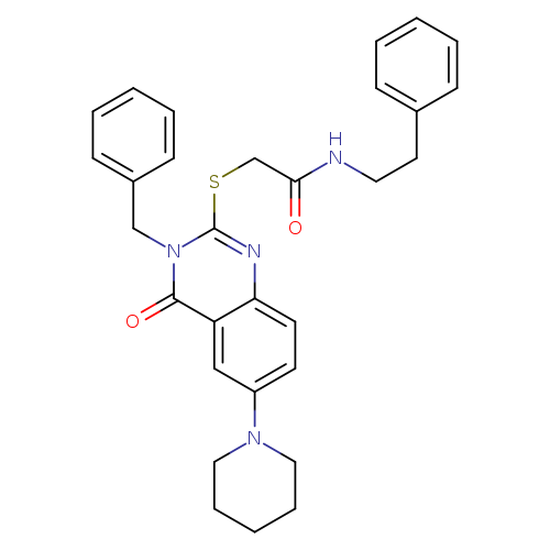 2-{[3-benzyl-4-oxo-6-(piperidin-1-yl)-3,4-dihydroquinazolin-2-yl]sulfanyl}-N-(2-phenylethyl)acetamide