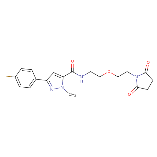 N-{2-[2-(2,5-dioxopyrrolidin-1-yl)ethoxy]ethyl}-3-(4-fluorophenyl)-1-methyl-1H-pyrazole-5-carboxamide