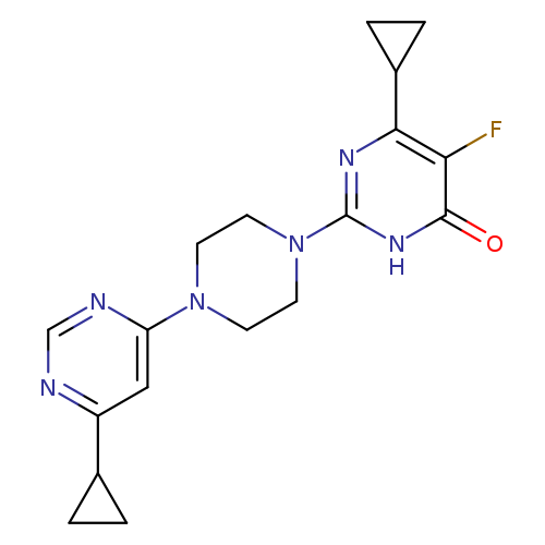 6-cyclopropyl-2-[4-(6-cyclopropylpyrimidin-4-yl)piperazin-1-yl]-5-fluoro-3,4-dihydropyrimidin-4-one