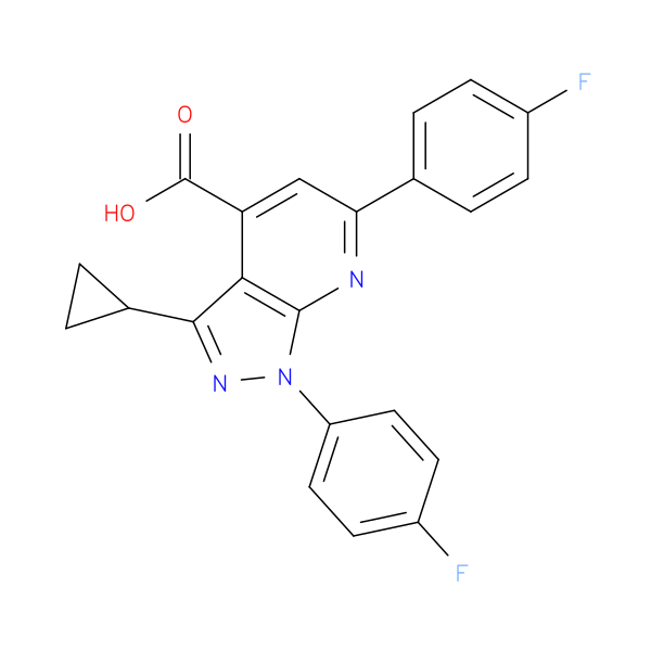 3-cyclopropyl-1,6-bis(4-fluorophenyl)-1H-pyrazolo[3,4-b]pyridine-4-carboxylic acid