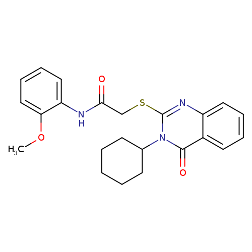 2-[(3-cyclohexyl-4-oxo-3,4-dihydroquinazolin-2-yl)sulfanyl]-N-(2-methoxyphenyl)acetamide