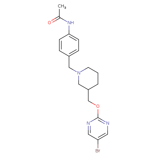 N-{4-[(3-{[(5-bromopyrimidin-2-yl)oxy]methyl}piperidin-1-yl)methyl]phenyl}acetamide