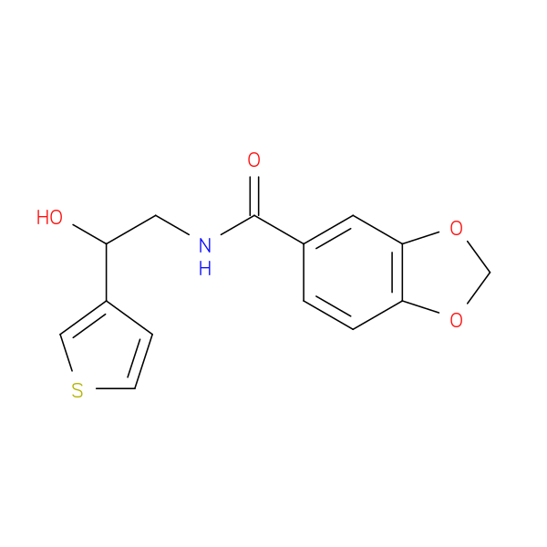 N-[2-hydroxy-2-(thiophen-3-yl)ethyl]-2H-1,3-benzodioxole-5-carboxamide