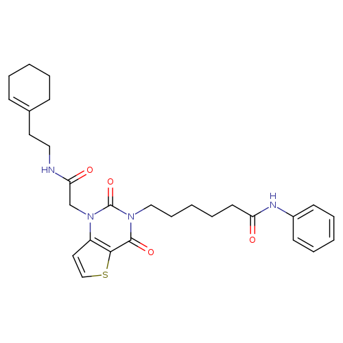 6-[1-({[2-(cyclohex-1-en-1-yl)ethyl]carbamoyl}methyl)-2,4-dioxo-1H,2H,3H,4H-thieno[3,2-d]pyrimidin-3-yl]-N-phenylhexanamide