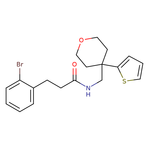 3-(2-bromophenyl)-N-{[4-(thiophen-2-yl)oxan-4-yl]methyl}propanamide