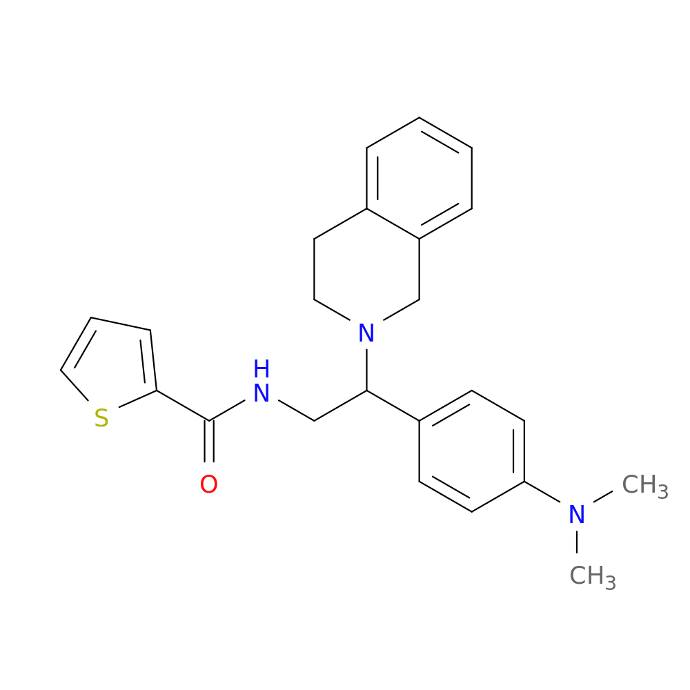 N-{2-[4-(dimethylamino)phenyl]-2-(1,2,3,4-tetrahydroisoquinolin-2-yl)ethyl}thiophene-2-carboxamide