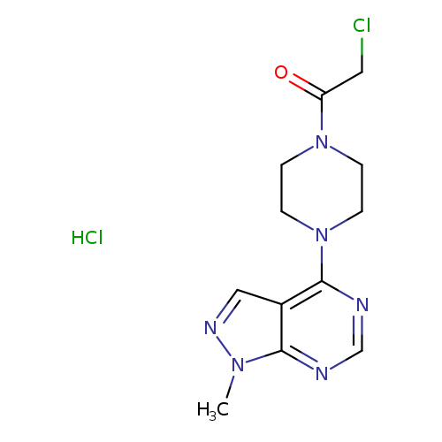 2-chloro-1-(4-{1-methyl-1H-pyrazolo[3,4-d]pyrimidin-4-yl}piperazin-1-yl)ethan-1-one hydrochloride