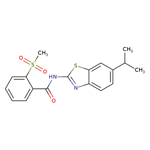 2-methanesulfonyl-N-[6-(propan-2-yl)-1,3-benzothiazol-2-yl]benzamide