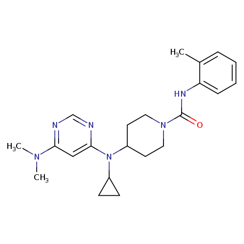 4-{cyclopropyl[6-(dimethylamino)pyrimidin-4-yl]amino}-N-(2-methylphenyl)piperidine-1-carboxamide