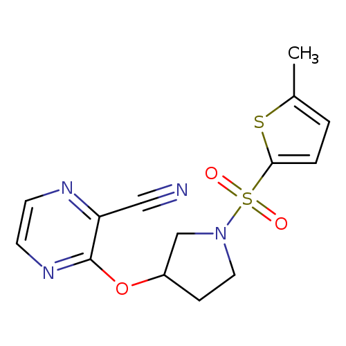 3-({1-[(5-methylthiophen-2-yl)sulfonyl]pyrrolidin-3-yl}oxy)pyrazine-2-carbonitrile