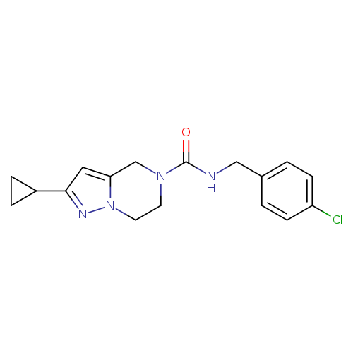N-[(4-chlorophenyl)methyl]-2-cyclopropyl-4H,5H,6H,7H-pyrazolo[1,5-a]pyrazine-5-carboxamide