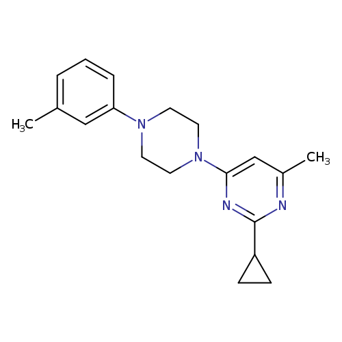 2-cyclopropyl-4-methyl-6-[4-(3-methylphenyl)piperazin-1-yl]pyrimidine