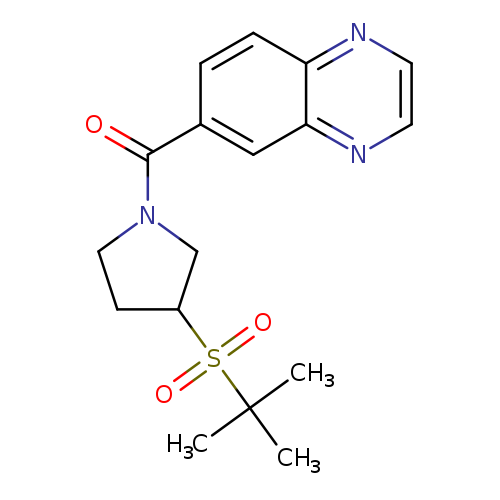 6-[3-(2-methylpropane-2-sulfonyl)pyrrolidine-1-carbonyl]quinoxaline