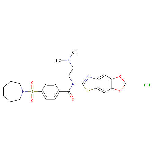 4-(azepane-1-sulfonyl)-N-[2-(dimethylamino)ethyl]-N-{4,6-dioxa-10-thia-12-azatricyclo[7.3.0.0^{3,7}]dodeca-1(9),2,7,11-tetraen-11-yl}benzamide hydrochloride