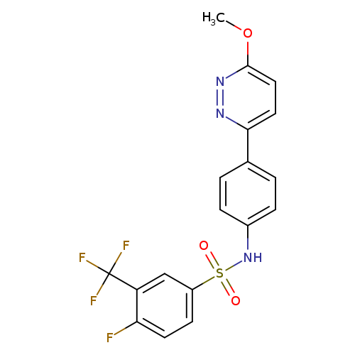 4-fluoro-N-[4-(6-methoxypyridazin-3-yl)phenyl]-3-(trifluoromethyl)benzene-1-sulfonamide