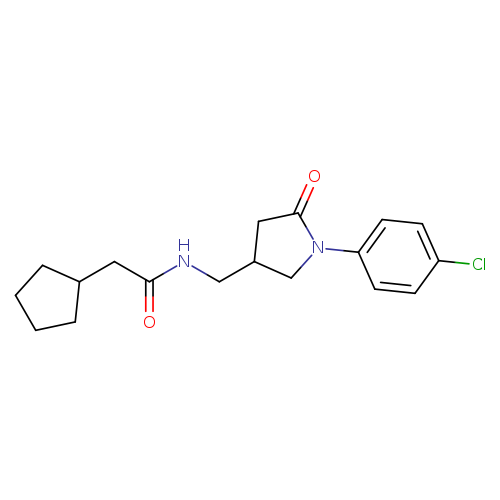 N-{[1-(4-chlorophenyl)-5-oxopyrrolidin-3-yl]methyl}-2-cyclopentylacetamide