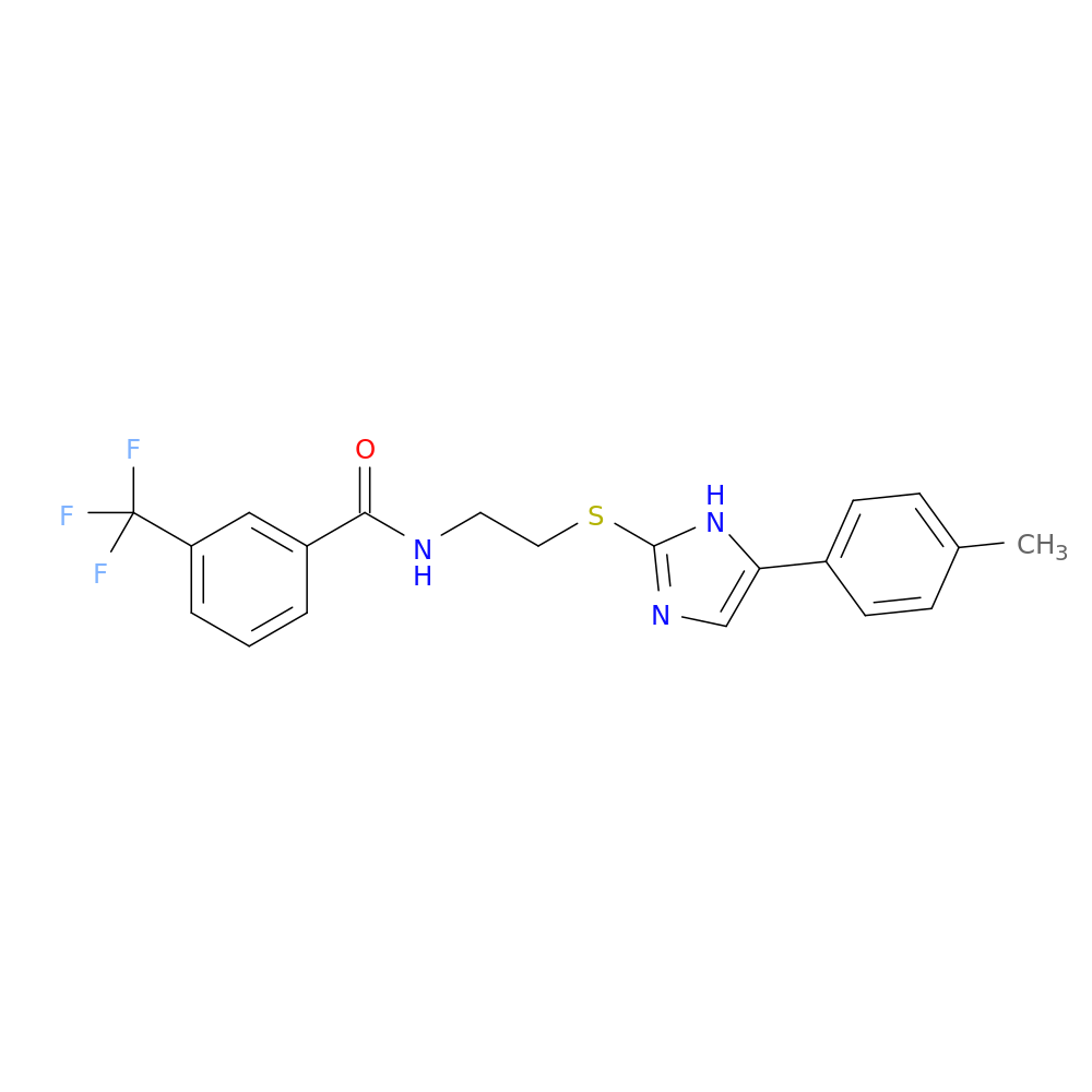 N-(2-{[5-(4-methylphenyl)-1H-imidazol-2-yl]sulfanyl}ethyl)-3-(trifluoromethyl)benzamide