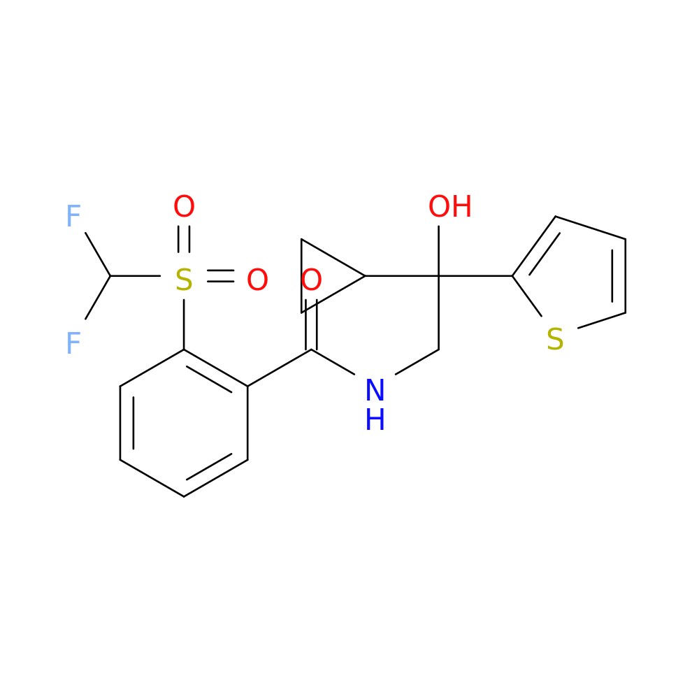 N-[2-cyclopropyl-2-hydroxy-2-(thiophen-2-yl)ethyl]-2-difluoromethanesulfonylbenzamide