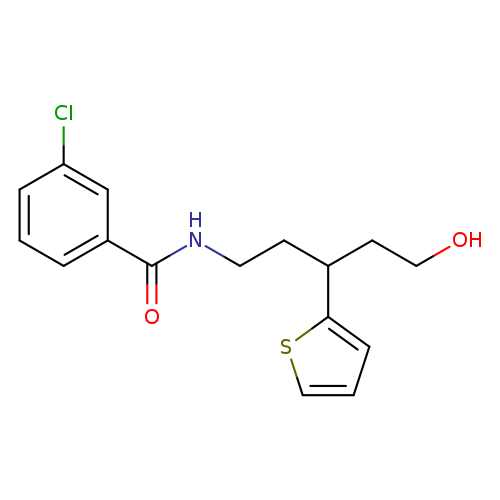 3-chloro-N-[5-hydroxy-3-(thiophen-2-yl)pentyl]benzamide