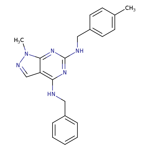 N4-benzyl-1-methyl-N6-[(4-methylphenyl)methyl]-1H-pyrazolo[3,4-d]pyrimidine-4,6-diamine