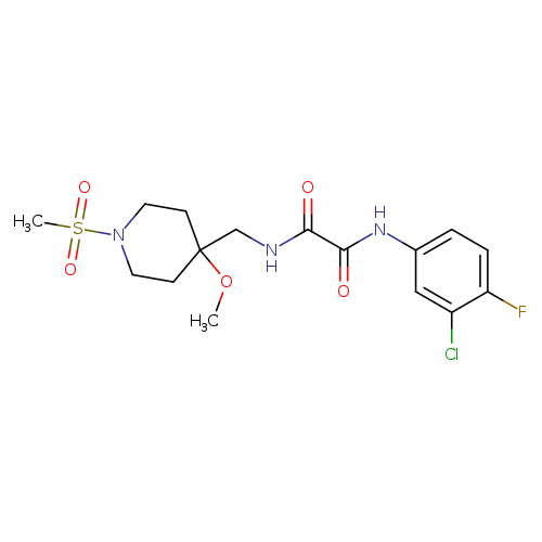 N'-(3-chloro-4-fluorophenyl)-N-[(1-methanesulfonyl-4-methoxypiperidin-4-yl)methyl]ethanediamide