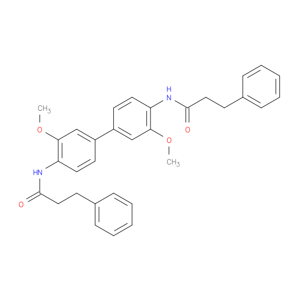 N-[3,3'-dimethoxy-4'-(3-phenylpropanamido)-[1,1'-biphenyl]-4-yl]-3-phenylpropanamide