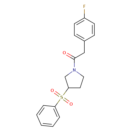 1-[3-(benzenesulfonyl)pyrrolidin-1-yl]-2-(4-fluorophenyl)ethan-1-one