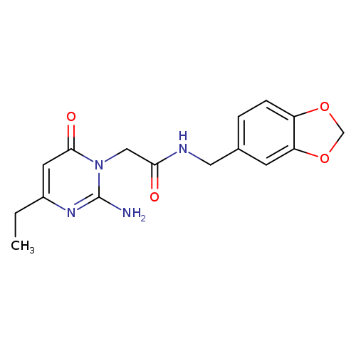 2-(2-amino-4-ethyl-6-oxo-1,6-dihydropyrimidin-1-yl)-N-[(2H-1,3-benzodioxol-5-yl)methyl]acetamide
