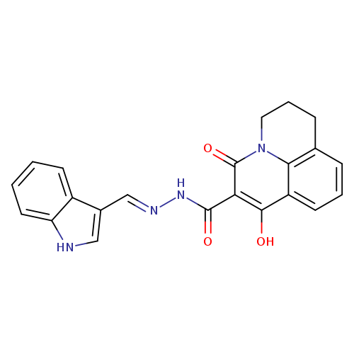 4-hydroxy-N'-[(1E)-(1H-indol-3-yl)methylidene]-2-oxo-1-azatricyclo[7.3.1.0^{5,13}]trideca-3,5(13),6,8-tetraene-3-carbohydrazide