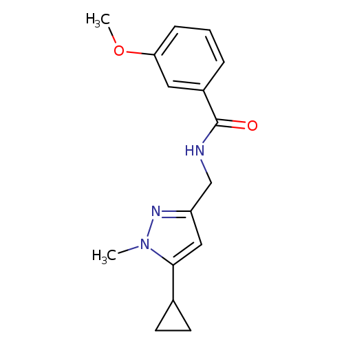 N-[(5-cyclopropyl-1-methyl-1H-pyrazol-3-yl)methyl]-3-methoxybenzamide