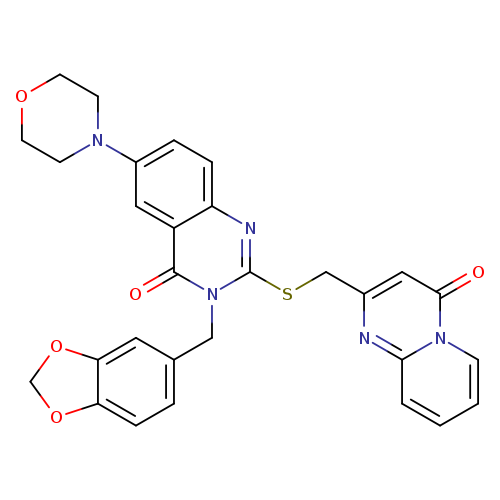 3-[(2H-1,3-benzodioxol-5-yl)methyl]-6-(morpholin-4-yl)-2-[({4-oxo-4H-pyrido[1,2-a]pyrimidin-2-yl}methyl)sulfanyl]-3,4-dihydroquinazolin-4-one