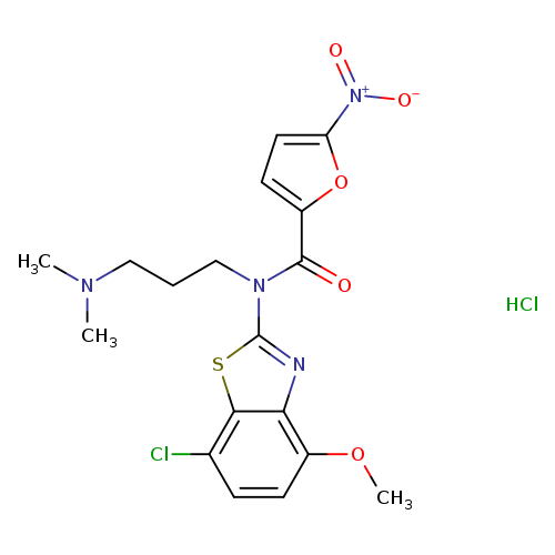 N-(7-chloro-4-methoxy-1,3-benzothiazol-2-yl)-N-[3-(dimethylamino)propyl]-5-nitrofuran-2-carboxamide hydrochloride