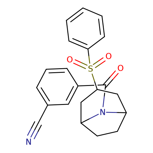 3-[3-(benzenesulfonyl)-8-azabicyclo[3.2.1]octane-8-carbonyl]benzonitrile