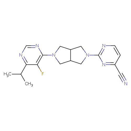 2-{5-[5-fluoro-6-(propan-2-yl)pyrimidin-4-yl]-octahydropyrrolo[3,4-c]pyrrol-2-yl}pyrimidine-4-carbonitrile