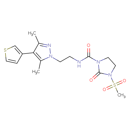 N-{2-[3,5-dimethyl-4-(thiophen-3-yl)-1H-pyrazol-1-yl]ethyl}-3-methanesulfonyl-2-oxoimidazolidine-1-carboxamide