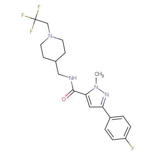 3-(4-fluorophenyl)-1-methyl-N-{[1-(2,2,2-trifluoroethyl)piperidin-4-yl]methyl}-1H-pyrazole-5-carboxamide