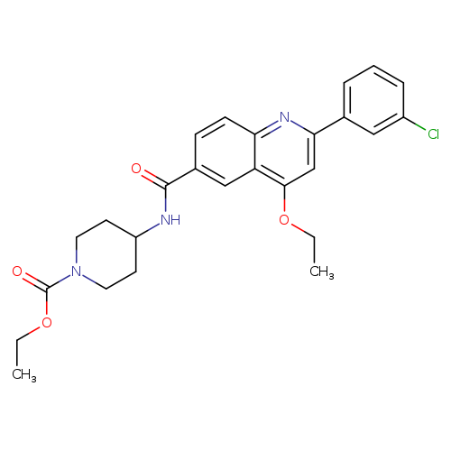 ethyl 4-[2-(3-chlorophenyl)-4-ethoxyquinoline-6-amido]piperidine-1-carboxylate