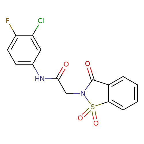 N-(3-chloro-4-fluorophenyl)-2-(1,1,3-trioxo-1,3-dihydro-2H-1,2-benzisothiazol-2-yl)acetamide