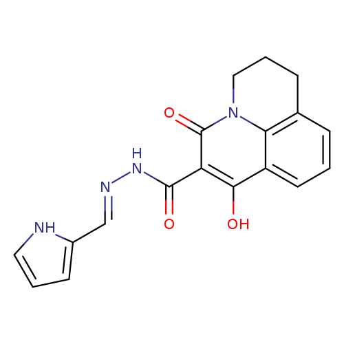 4-hydroxy-2-oxo-N'-[(1E)-(1H-pyrrol-2-yl)methylidene]-1-azatricyclo[7.3.1.0^{5,13}]trideca-3,5(13),6,8-tetraene-3-carbohydrazide