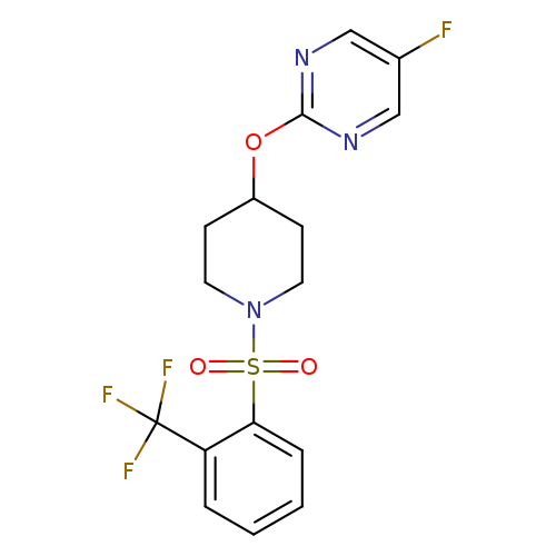 5-fluoro-2-({1-[2-(trifluoromethyl)benzenesulfonyl]piperidin-4-yl}oxy)pyrimidine