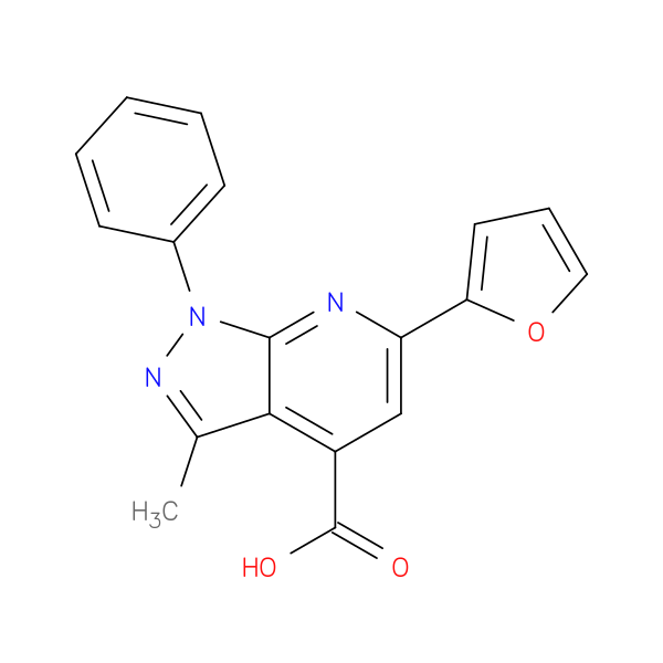 6-(furan-2-yl)-3-methyl-1-phenyl-1H-pyrazolo[3,4-b]pyridine-4-carboxylic acid
