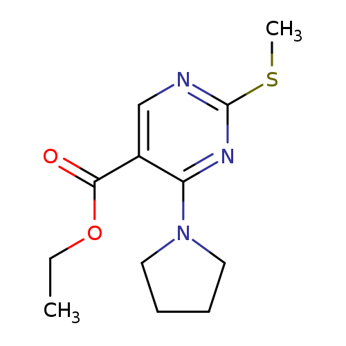ethyl 2-(methylsulfanyl)-4-(pyrrolidin-1-yl)pyrimidine-5-carboxylate