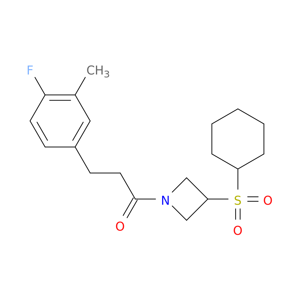 1-[3-(cyclohexanesulfonyl)azetidin-1-yl]-3-(4-fluoro-3-methylphenyl)propan-1-one