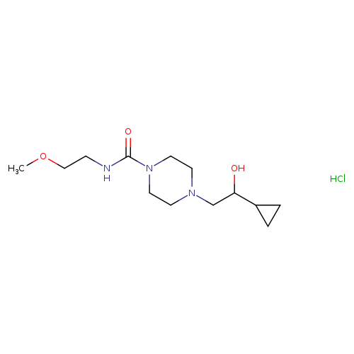 4-(2-cyclopropyl-2-hydroxyethyl)-N-(2-methoxyethyl)piperazine-1-carboxamide hydrochloride