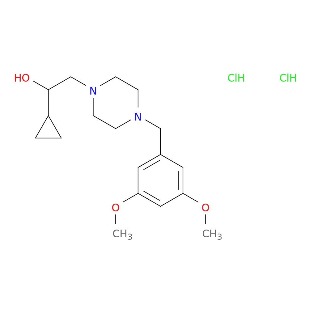 1-cyclopropyl-2-{4-[(3,5-dimethoxyphenyl)methyl]piperazin-1-yl}ethan-1-ol dihydrochloride