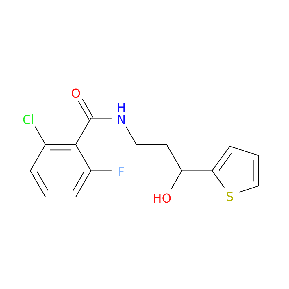 2-chloro-6-fluoro-N-[3-hydroxy-3-(thiophen-2-yl)propyl]benzamide