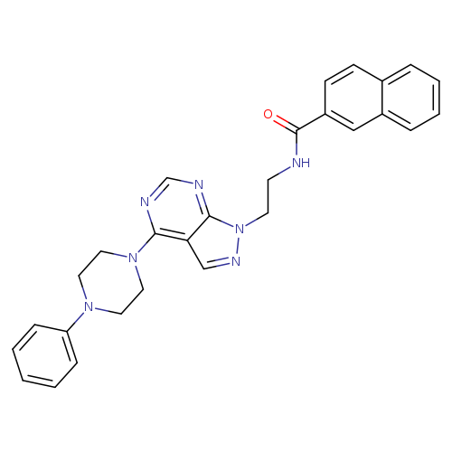 N-{2-[4-(4-phenylpiperazin-1-yl)-1H-pyrazolo[3,4-d]pyrimidin-1-yl]ethyl}naphthalene-2-carboxamide