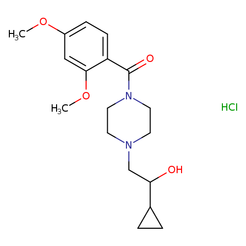 1-cyclopropyl-2-[4-(2,4-dimethoxybenzoyl)piperazin-1-yl]ethan-1-ol hydrochloride